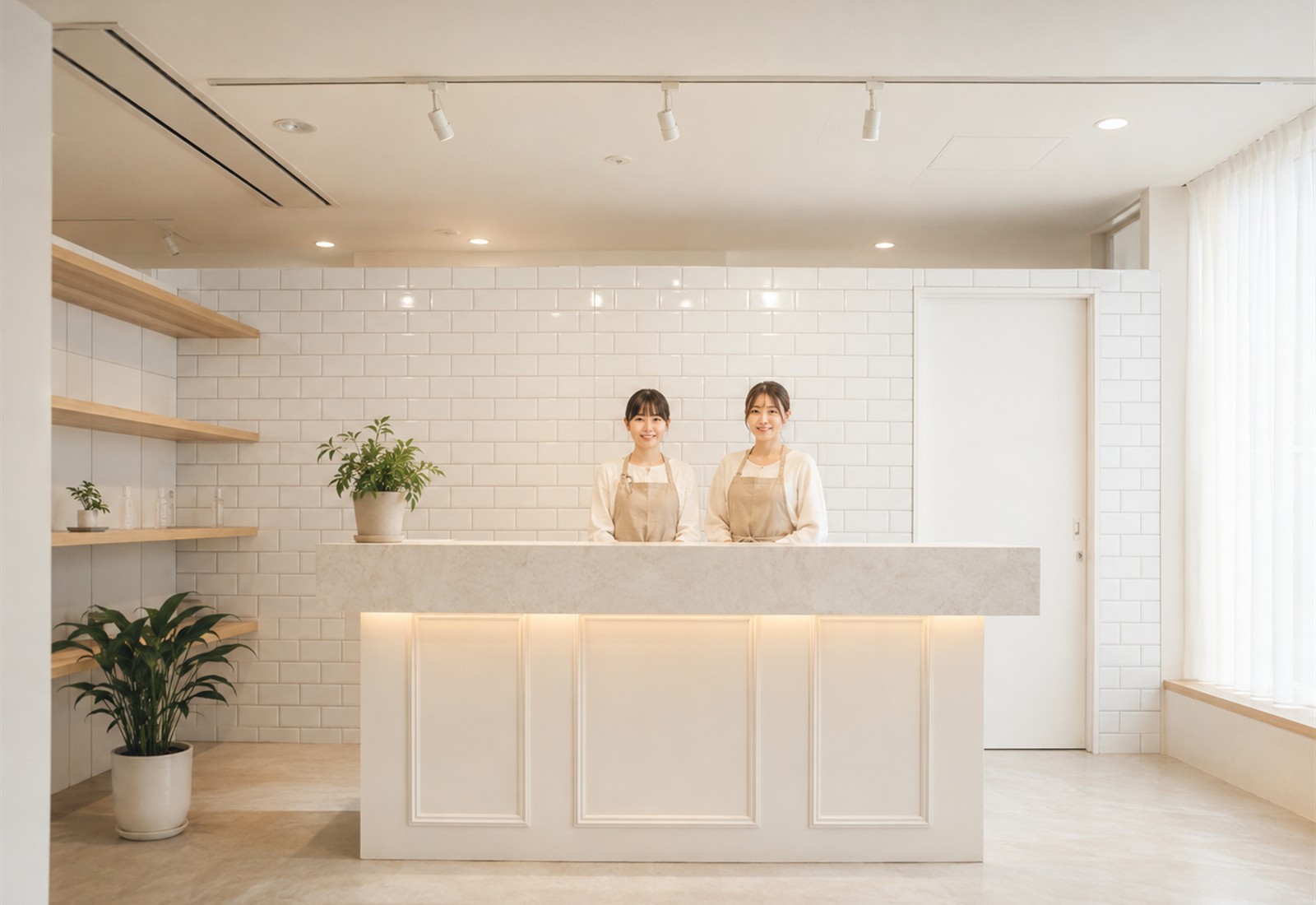 Niyu栄店の受付・店内の様子